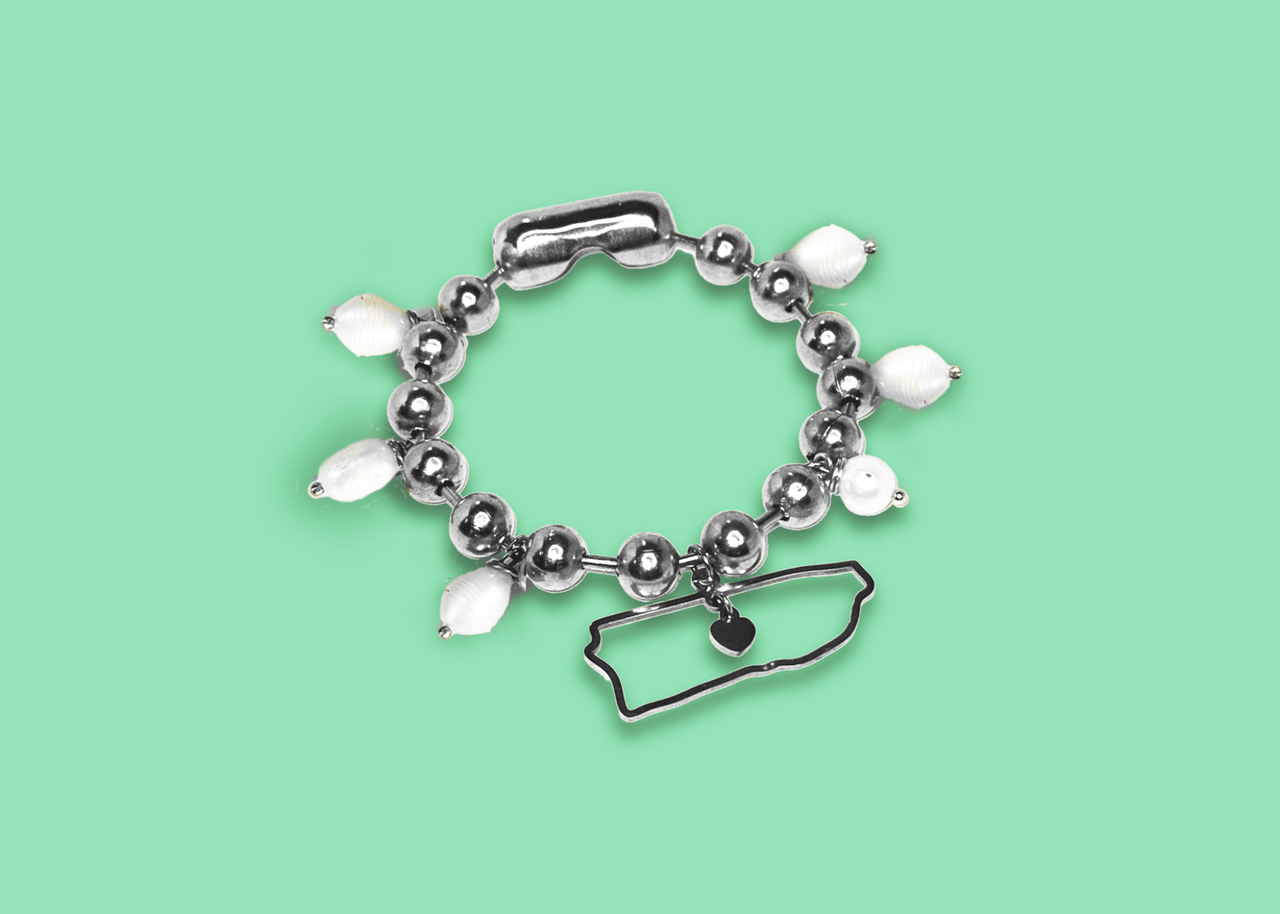 Isla del Caribe Brazalete con Perlas y Mapa de Puerto Rico - Qué Color?