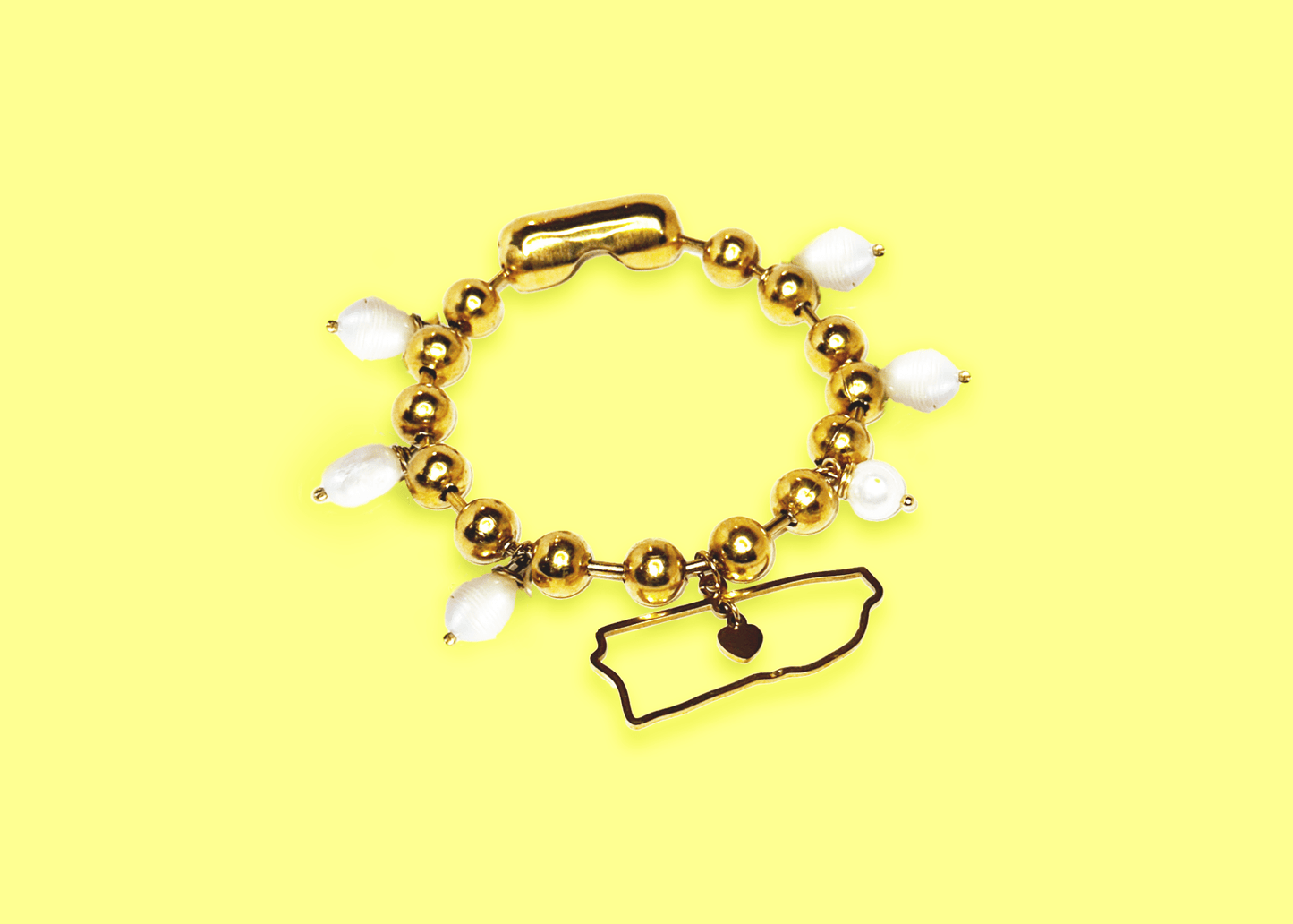 Isla del Caribe Brazalete con Perlas y Mapa de Puerto Rico - Qué Color?