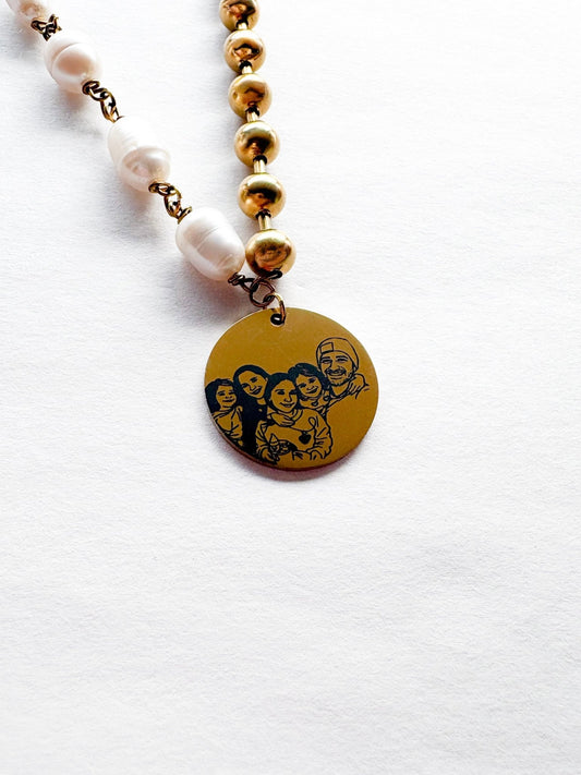 Siempre Junto a Mí (collar con foto personalizada) - Que Color?