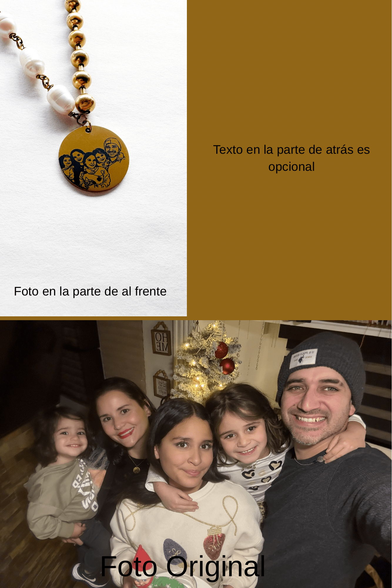 Siempre Junto a Mí (collar con foto personalizada) - Que Color?